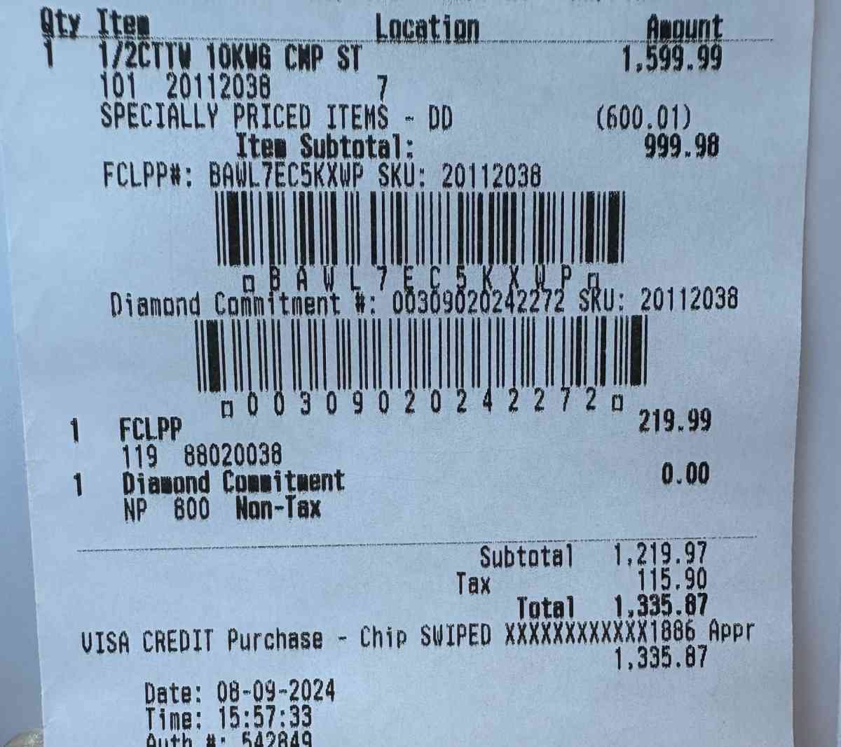 10k white gold bridal set size 7