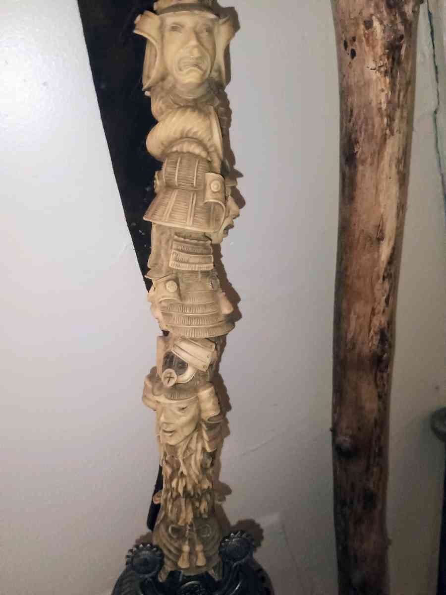 samurai with ivory hand samurai helmet hilt double edge sword