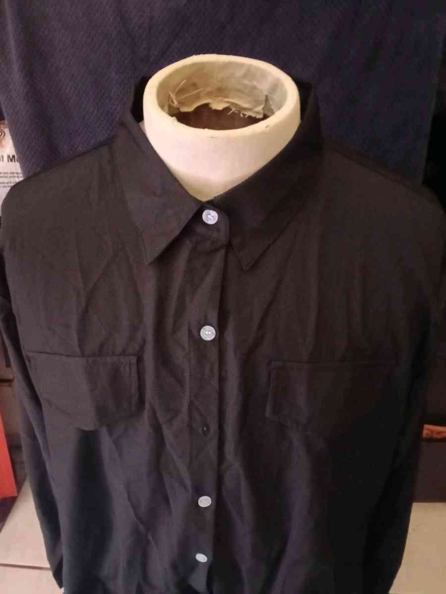 Black long sleeve shirt with buttons