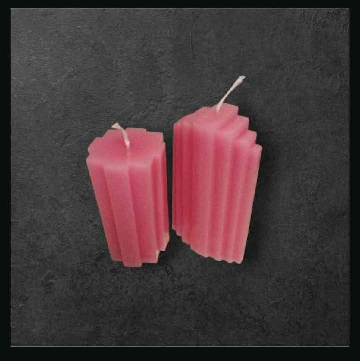 Pink Geometric Candle Design