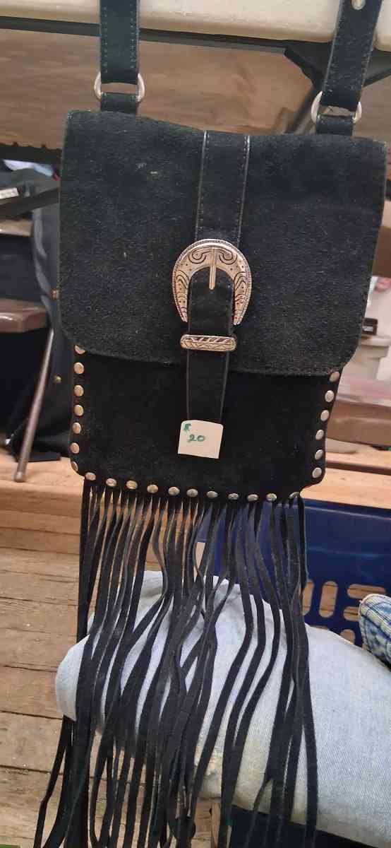Leather fringe purse