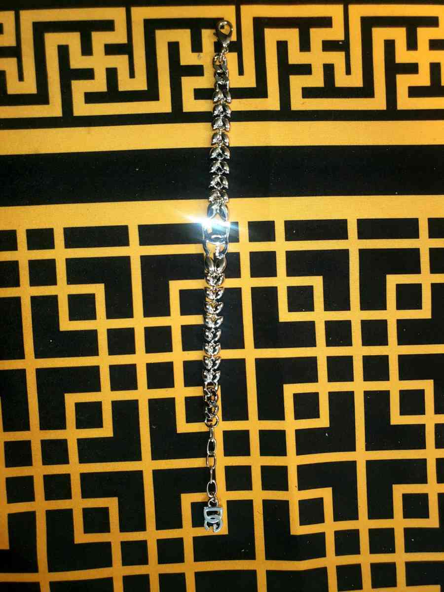 Dolce  Gabbana Elegant Silver Bracelet with Crystal Accents