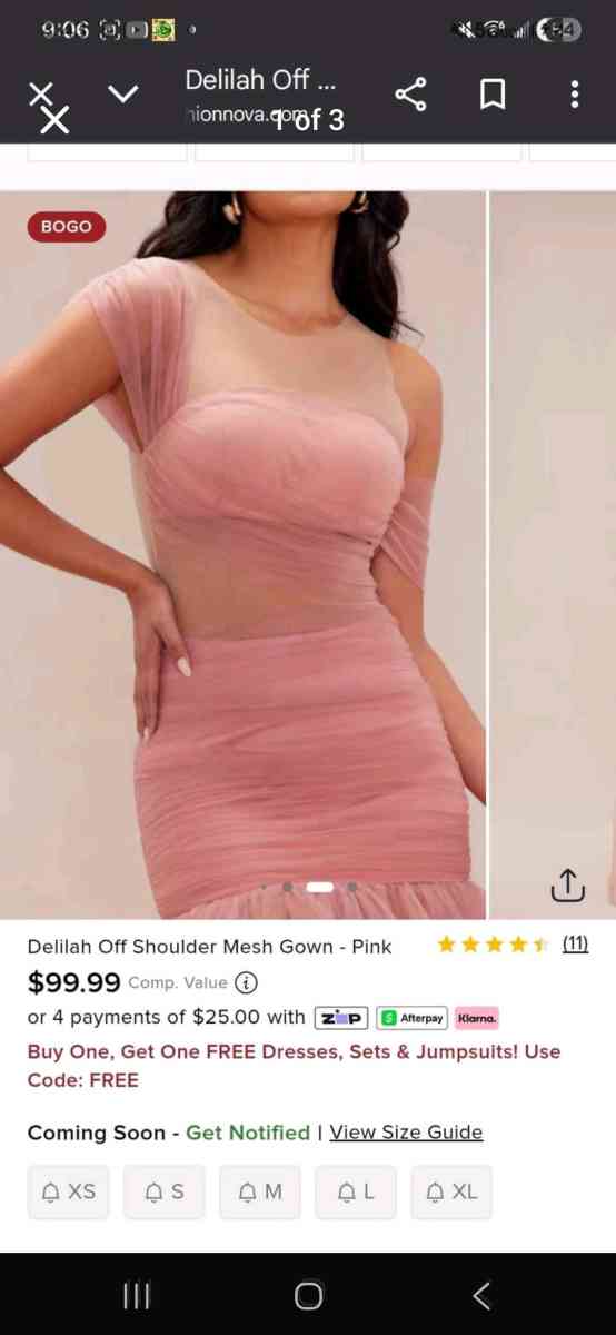 Pink mesh gown - Alicia, Arkansas - FleaMarketBay