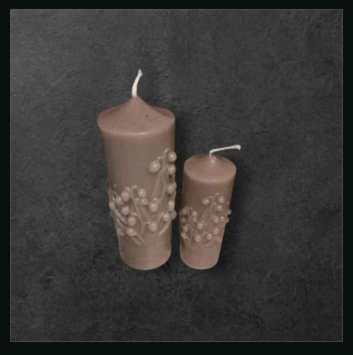 Gray Floral Candles