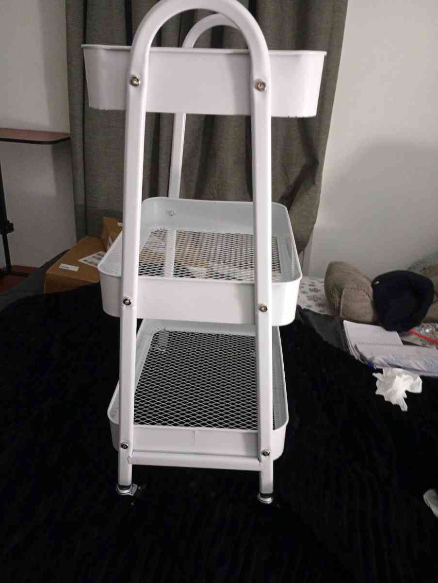 New 3 Tier Metal Rolling Rack WHITE color