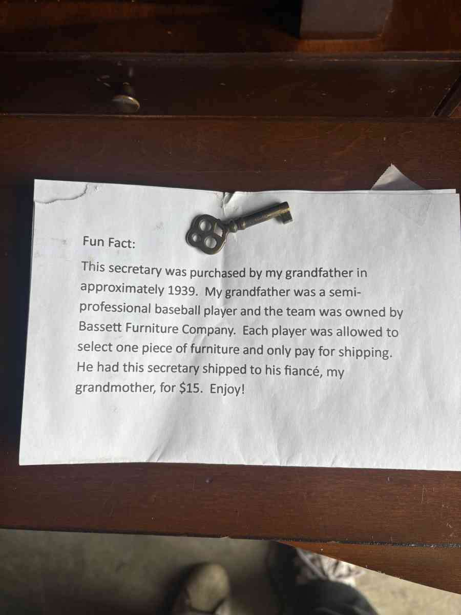 Antique Bassett Furniture Secretary Hutch Cabinet 1939