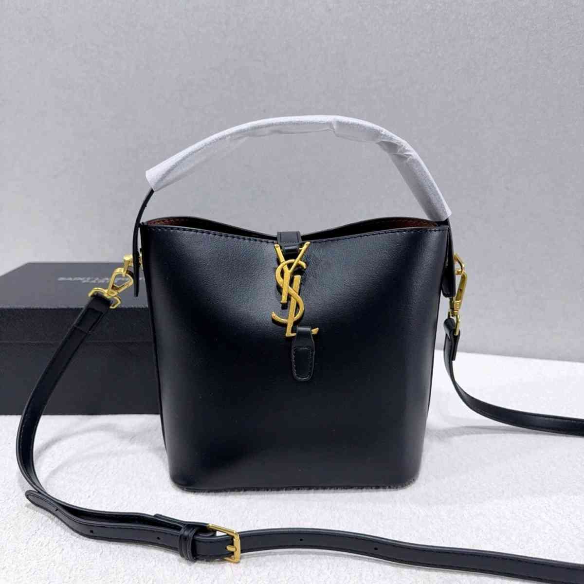 ysl black bucket bag