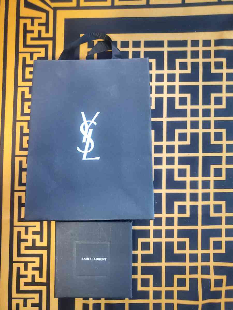 Saint Laurent Gold and Silver Crystal Bracelet