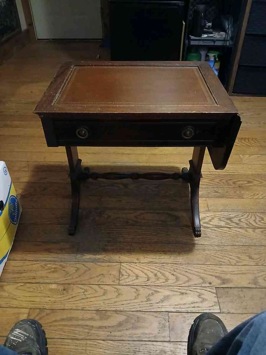 antique silverware side table