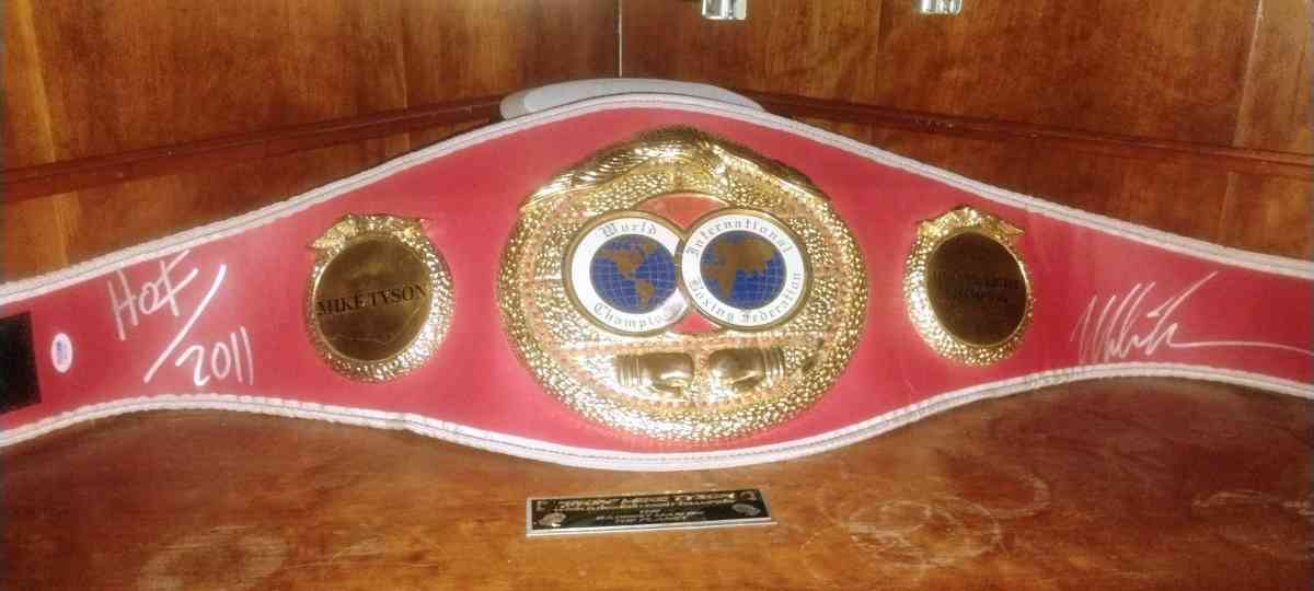 IBF Championship Belt signed by Mike Tyson 2011 Hall of Fame