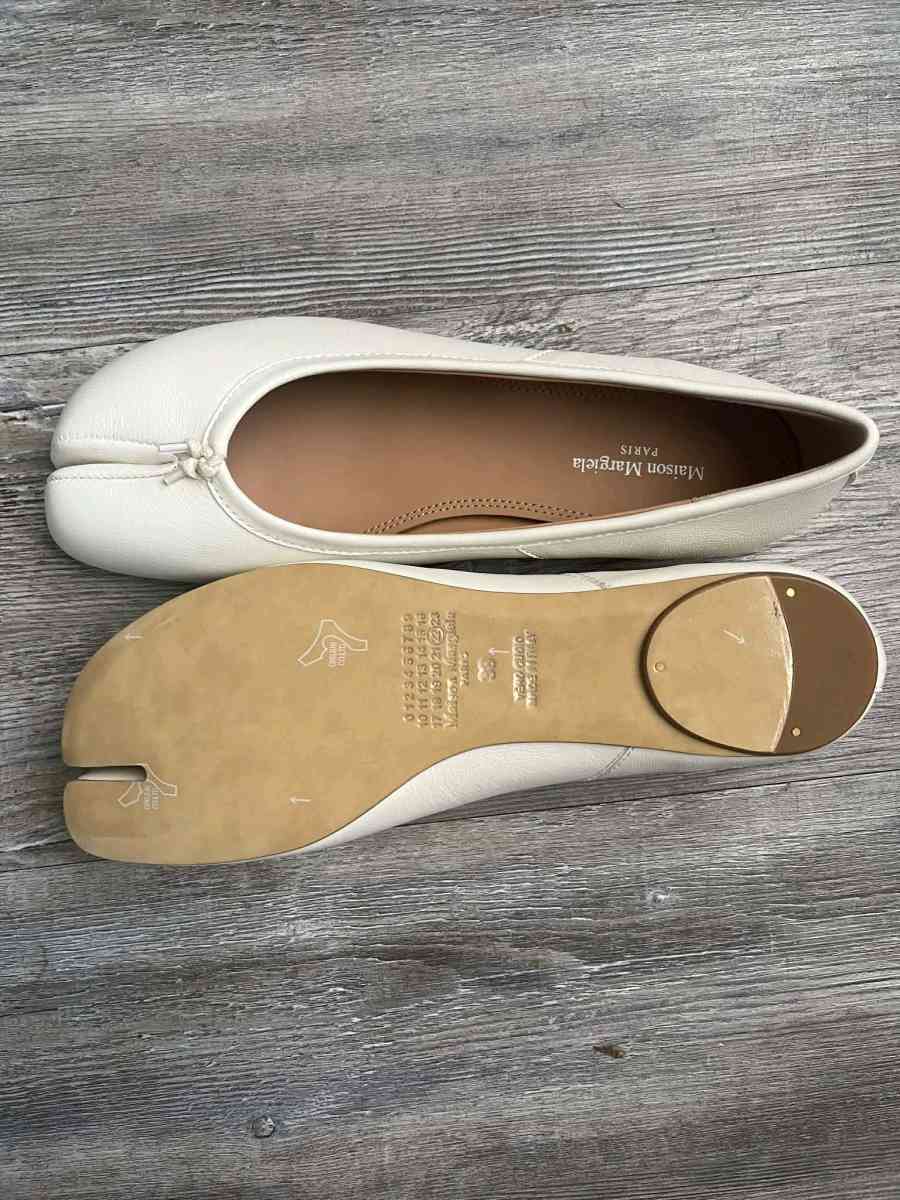 maison margiela tapi flats ballet in white leather size 7US - Mission, Texas - FleaMarketBay