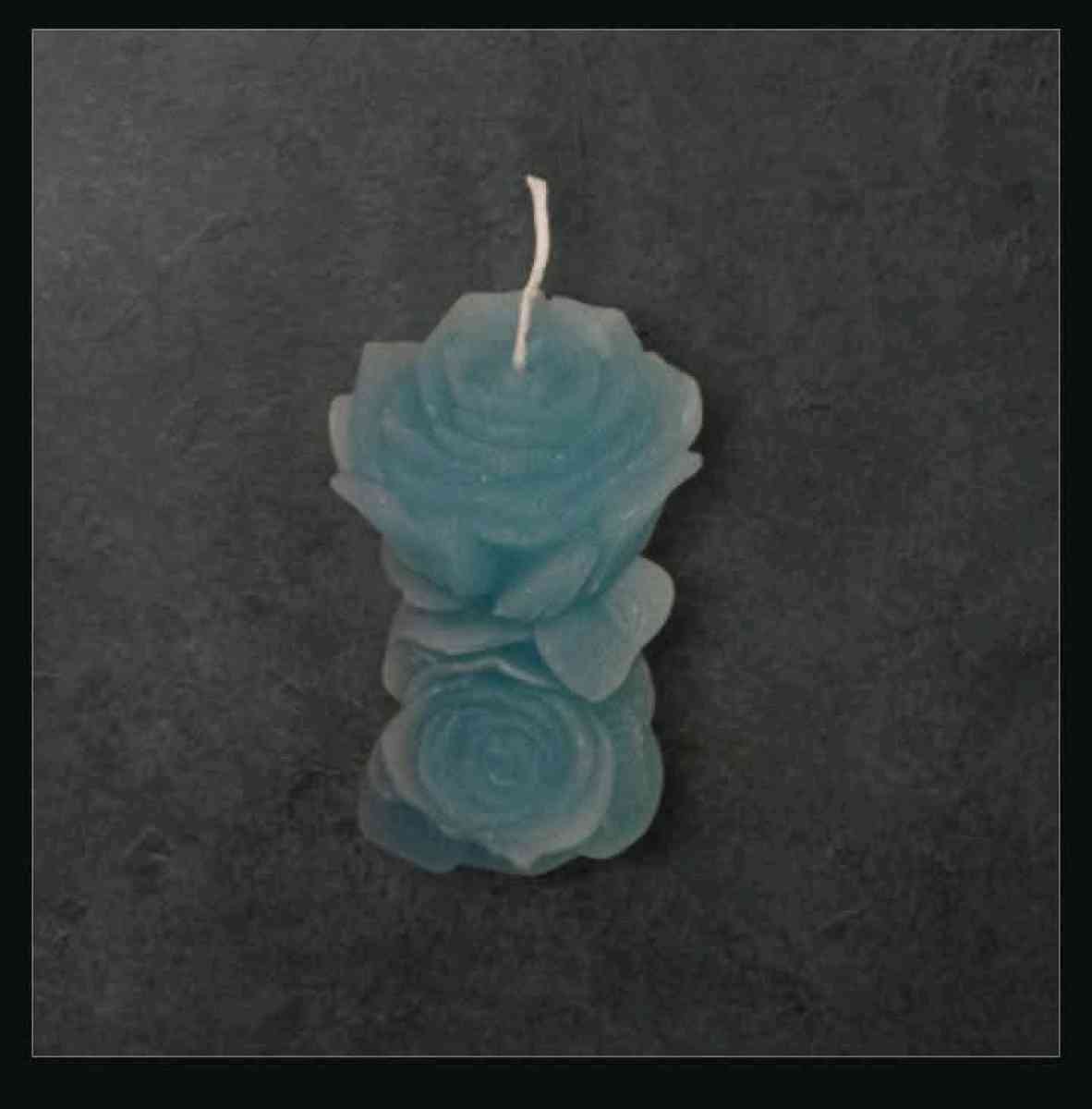 3 Blue Rose Candle Set - Mount Prospect, Illinois - FleaMarketBay
