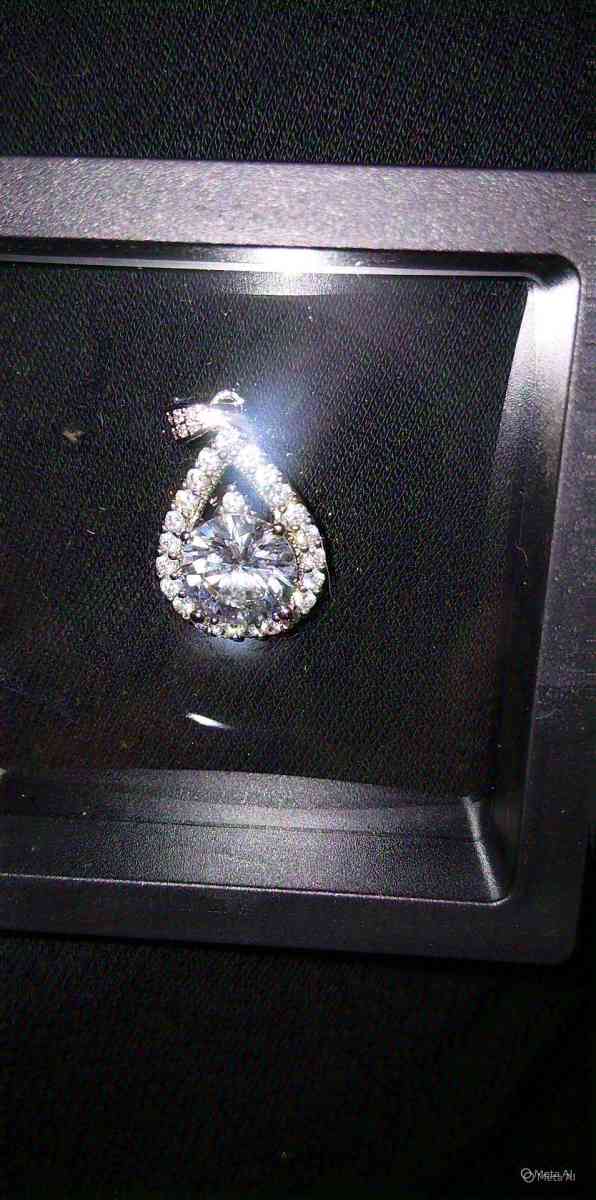 3ct PRICE DROP VVS1 D Moissanite Teardrop Pendant in S925