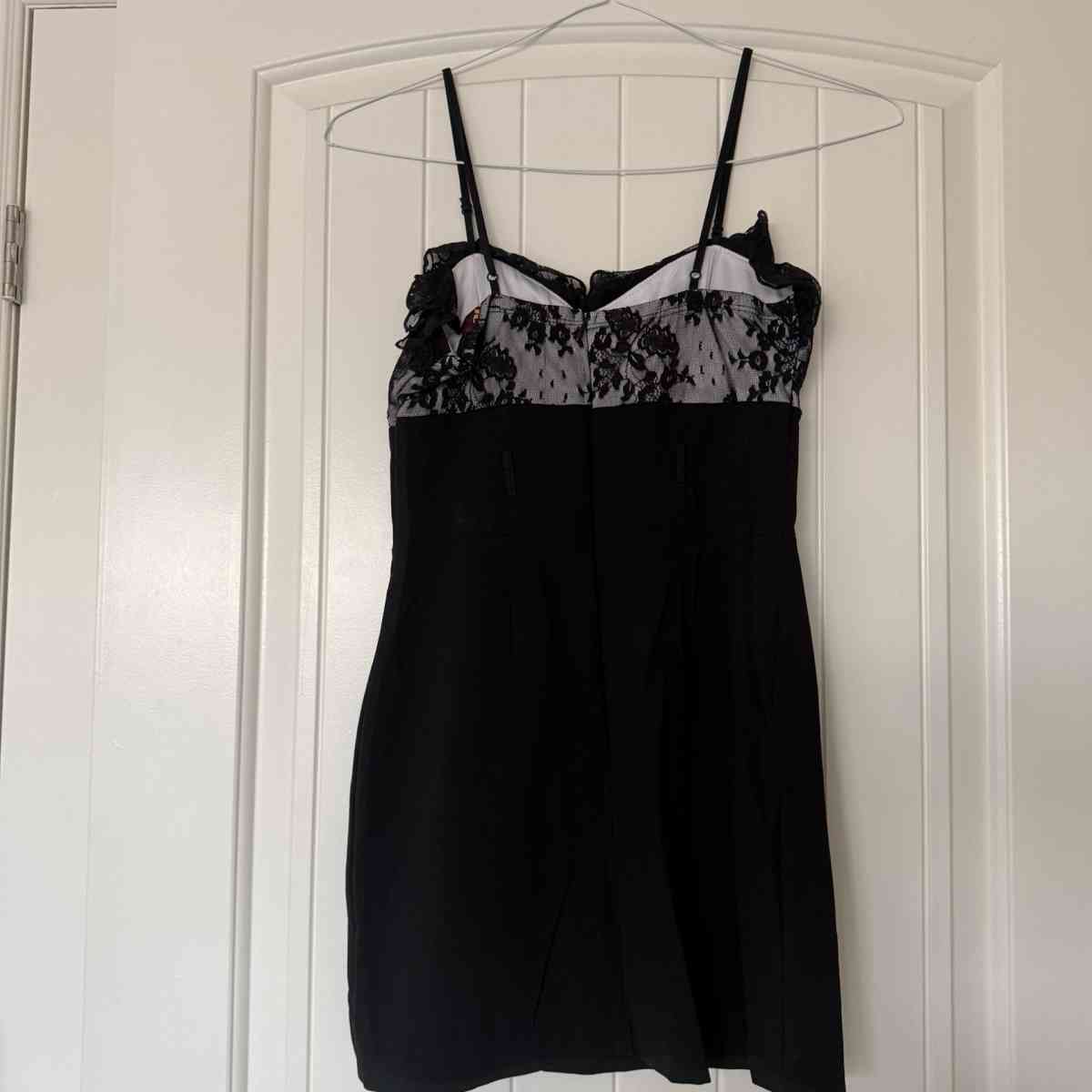 Black Lace Slip Dress with BuiltIn Bra  LingerieInspired Fit