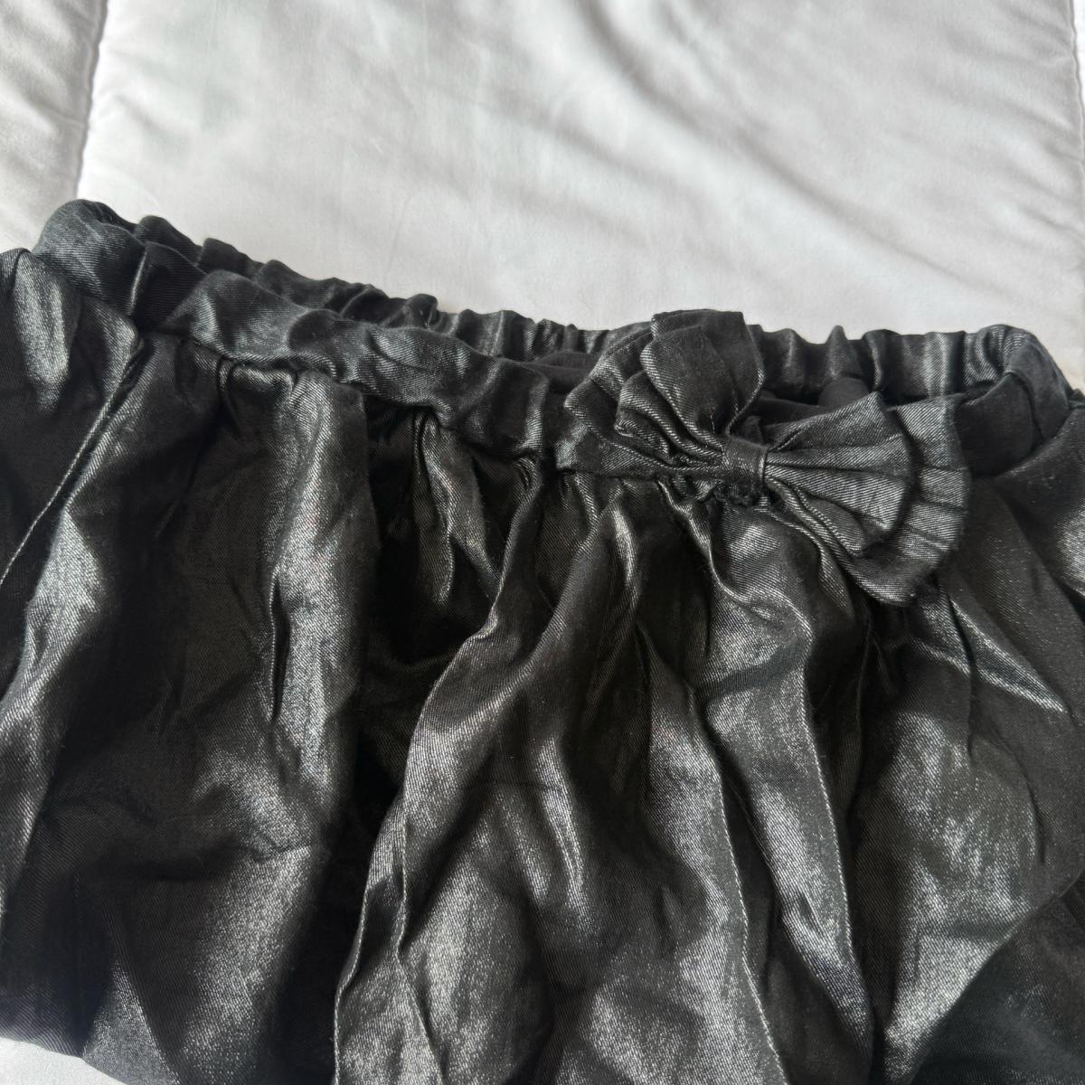 Poetry Black Shimmer Bubble Skort  Elastic Waist Metallic Sh - Los Angeles, California - FleaMarketBay