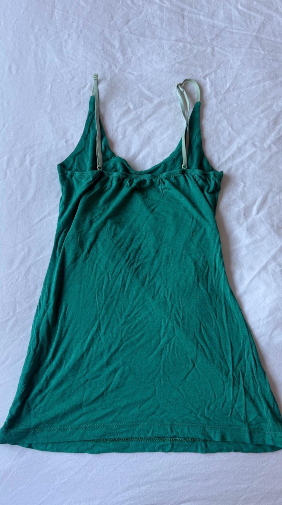 Embellished Teal Green Beaded Camisole Tank Top  Adjustable