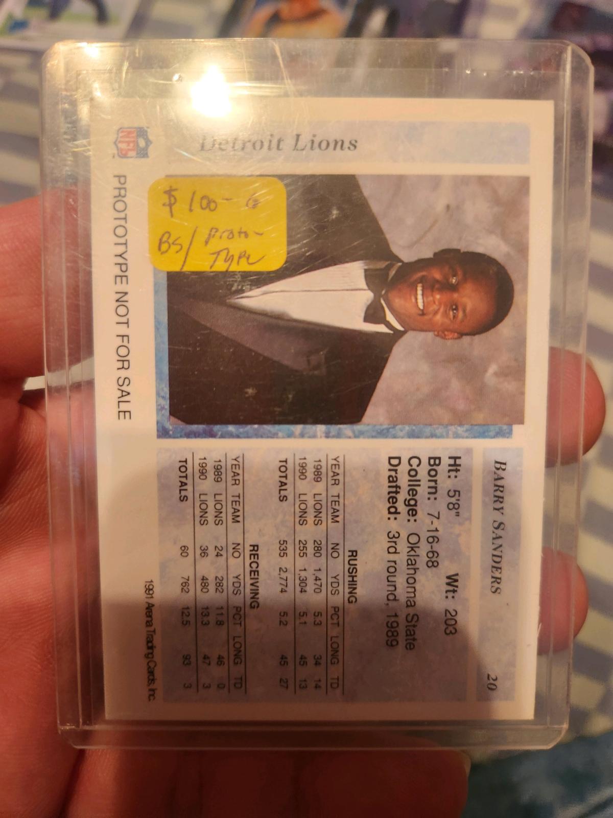 1991 Arena Trading Cards Barry Sanders