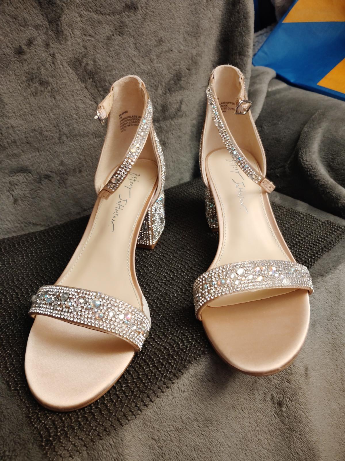 Betsey Johnson Mari Crystal Ankle Strap size 7 W