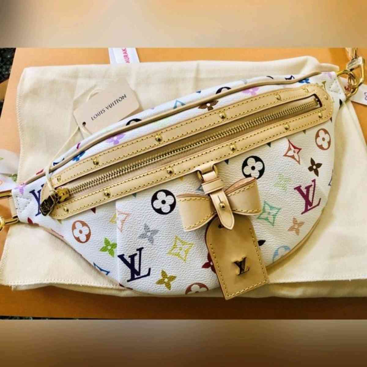 LV X TM Monogram Multicolor High Rise Bumbag White