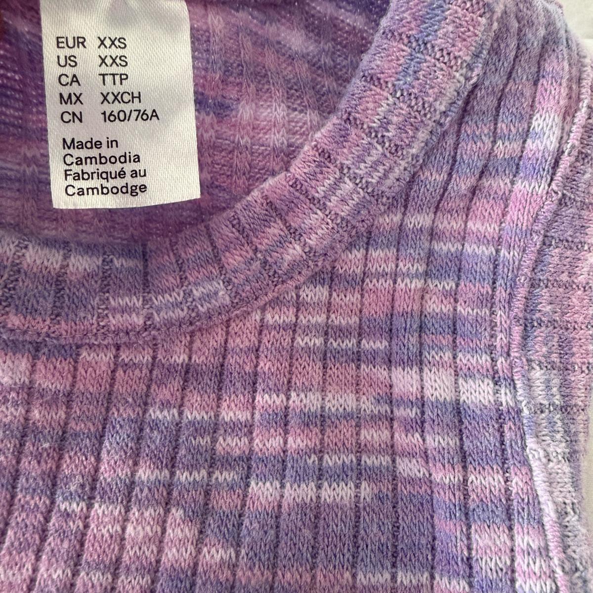 Lavender Ribbed Bodycon Mini Dress XXS  Worn Once  Stretchy - Los Angeles, California - FleaMarketBay