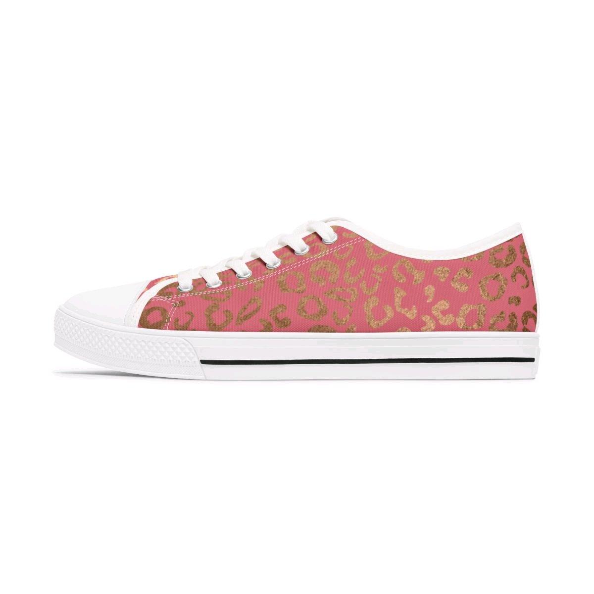 Pink Leopard Print Low Top Sneakers  Womens Fashion Casual C - Scottsburg, Indiana - FleaMarketBay