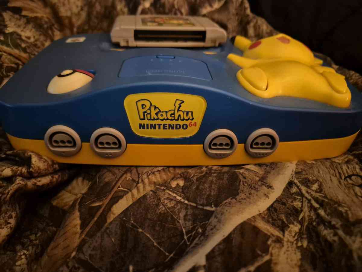 n64 blue edition gold cart pokemon stadium 2 - Edmore, Michigan - FleaMarketBay