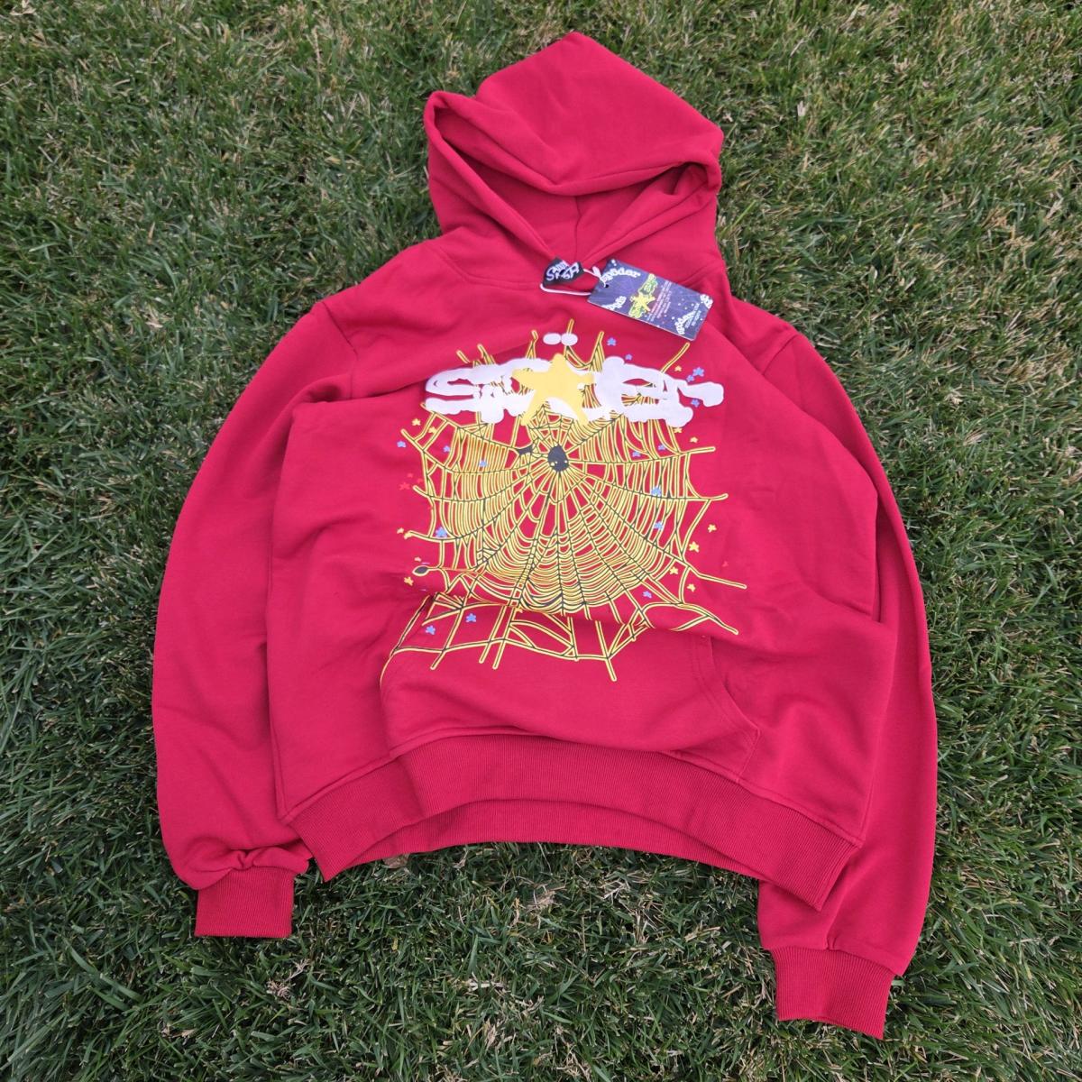 BRAND NEW SP5DER MAROON HOODIE