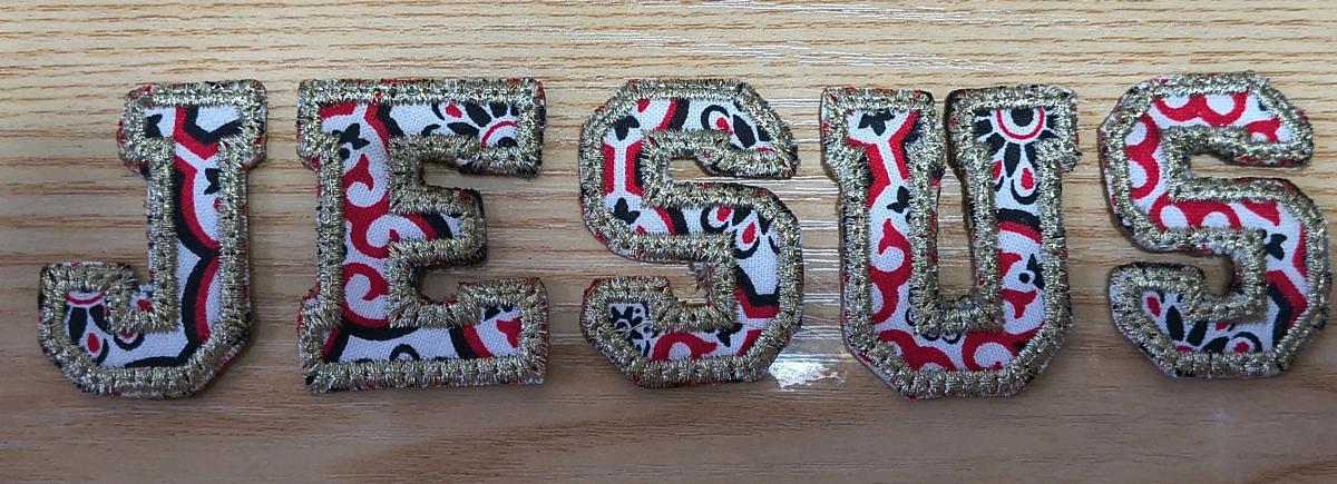 Embroidery the name of Jesus