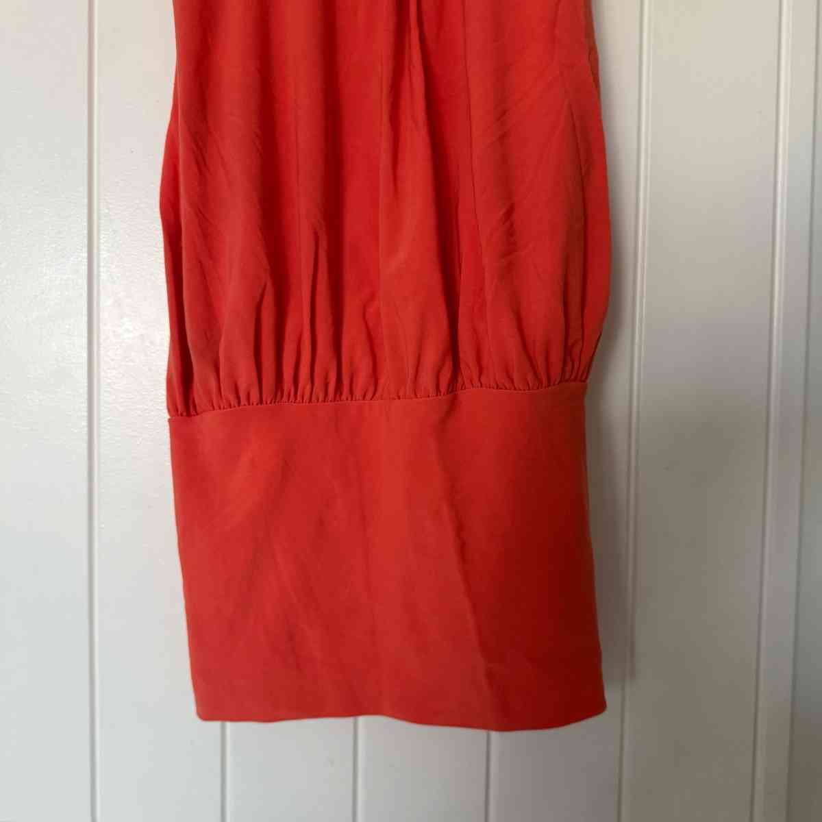 Wet Seal Red Orange Empire Waist Mini Dress with BuiltIn Pad
