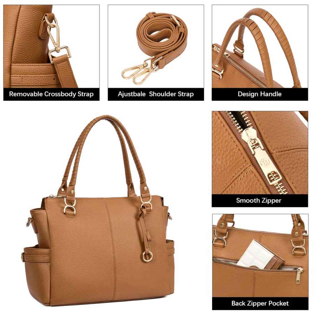 Nevin Genuine Pebbled Leather Everyday Carryall Tote