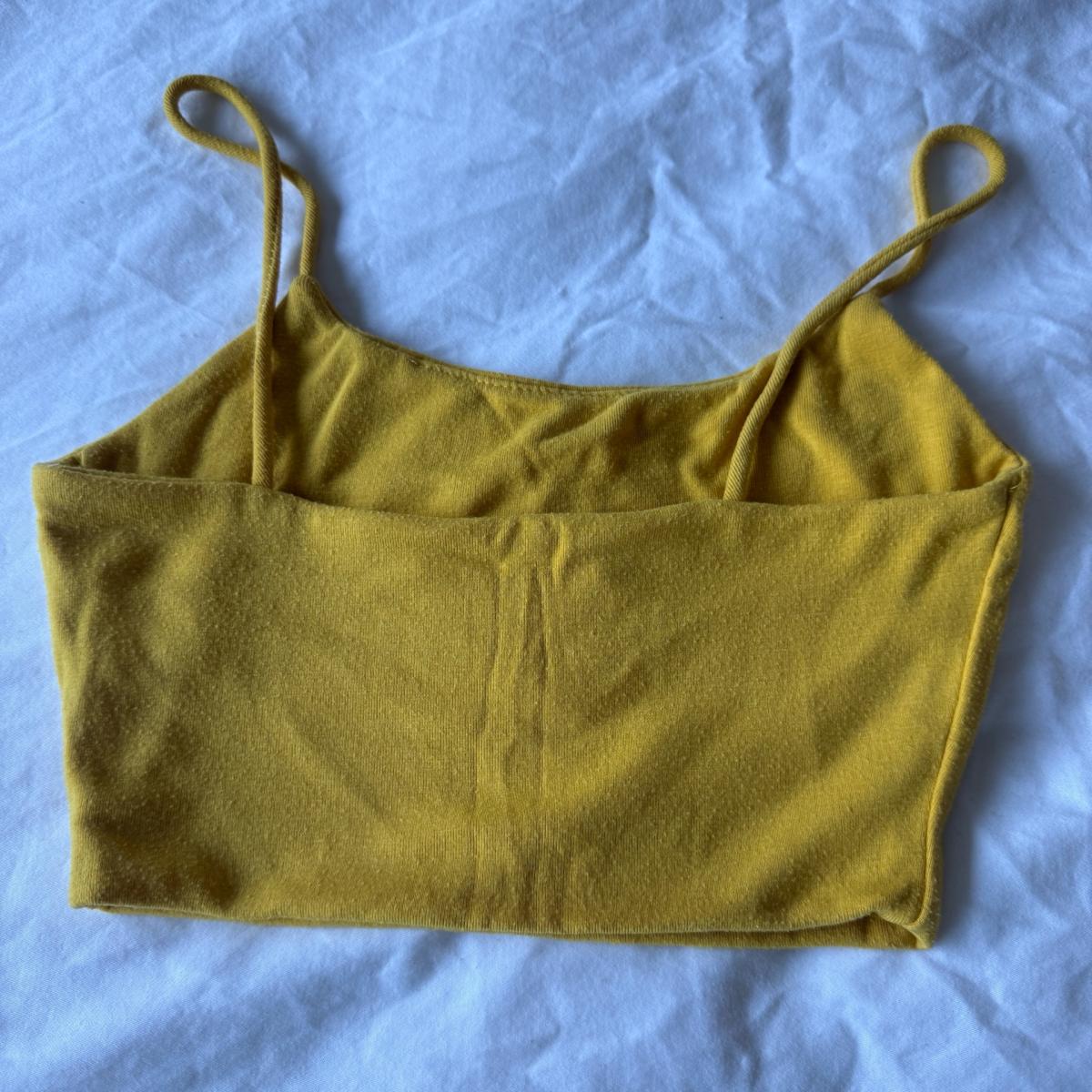 Mustard Yellow Velvet Cropped Camisole Tank Small - Los Angeles, California - FleaMarketBay