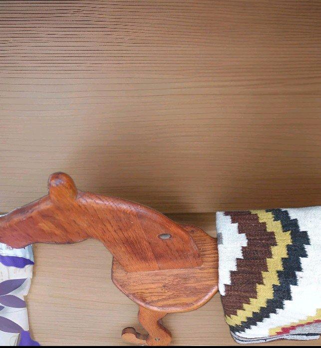 Vintage Wooden Oak Rocking Horse
