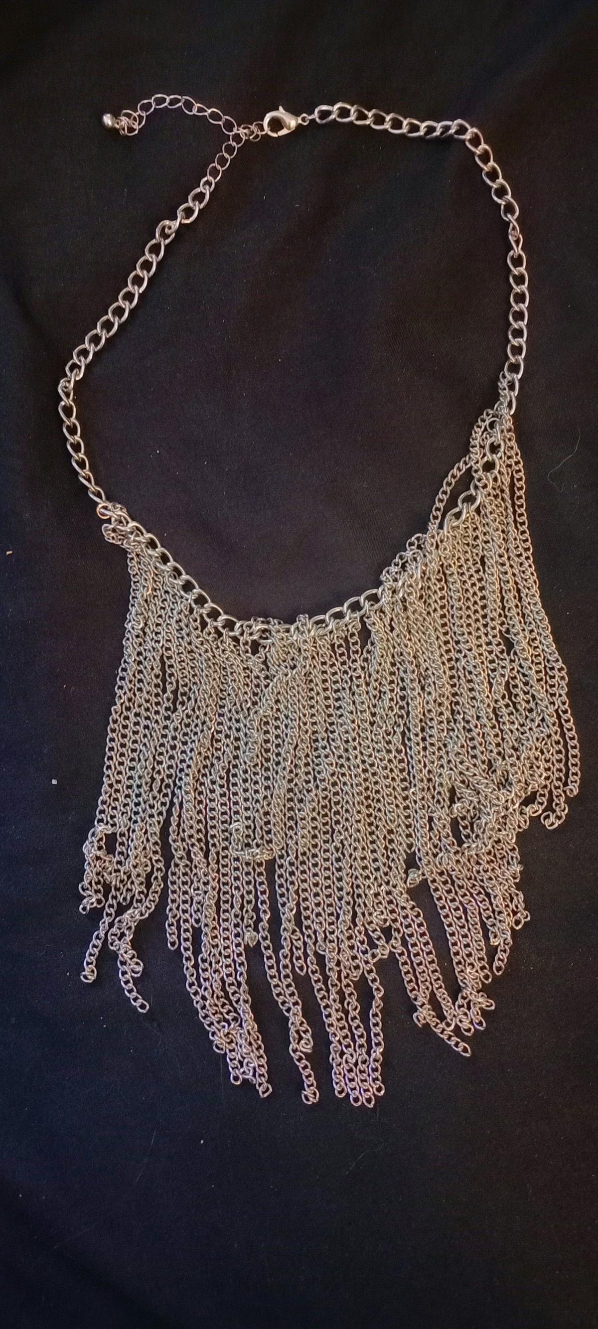 silver necklace dangle