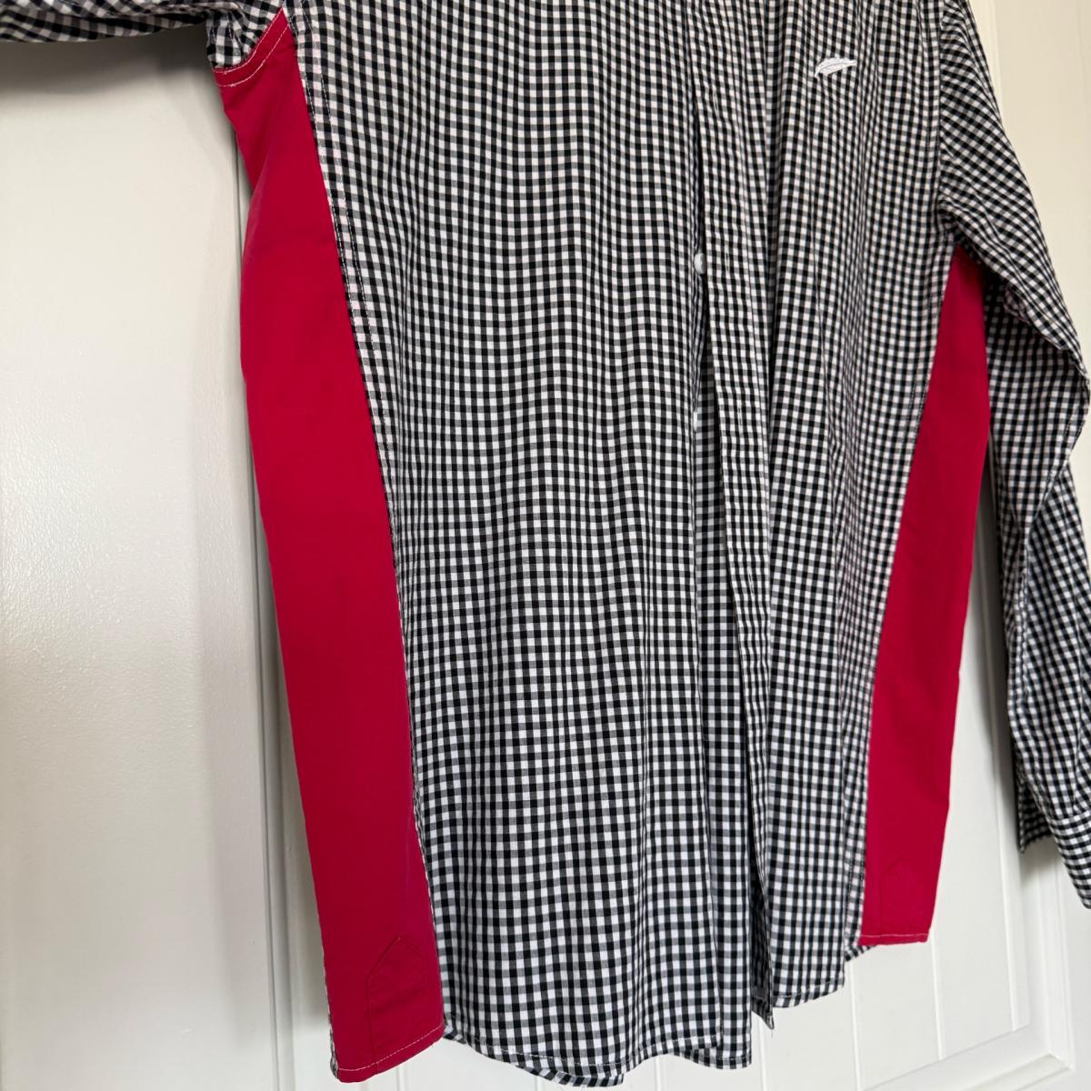 BRAND NEW XL Publish Black  White Gingham Shirt w Red Side P