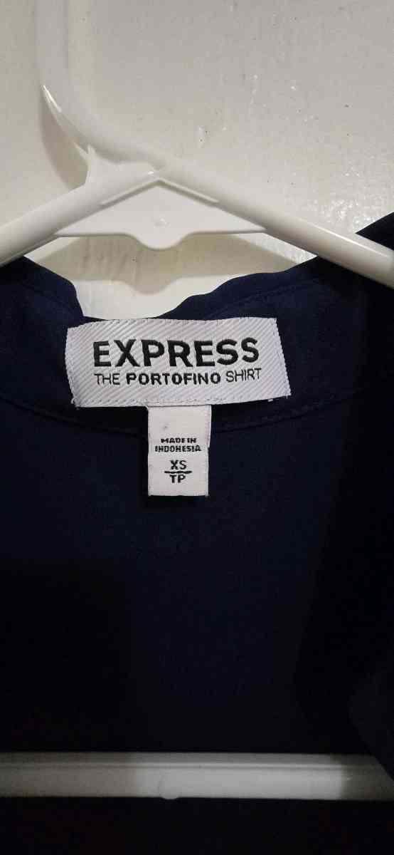 Navy Blue Button Down womens shirt