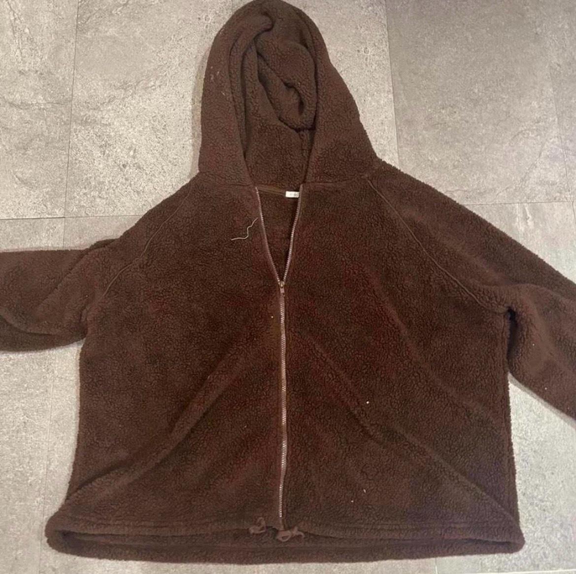 womens brown furry Zipup jacket