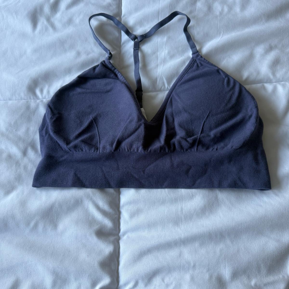 Purple Seamless Sports Bra  Racerback Adjustable Strap  Ligh