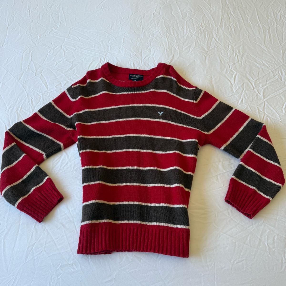 American Eagle Outfitters Red  Brown Striped 30 Wool Blend C