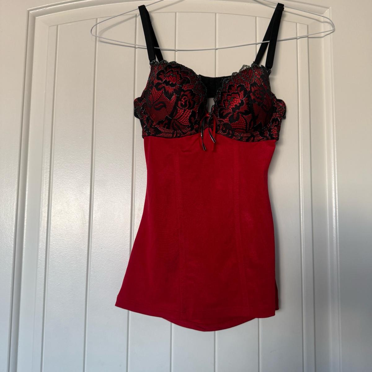 Black Lace  Red Satin Bustier Camisole  Worn Once - Los Angeles, California