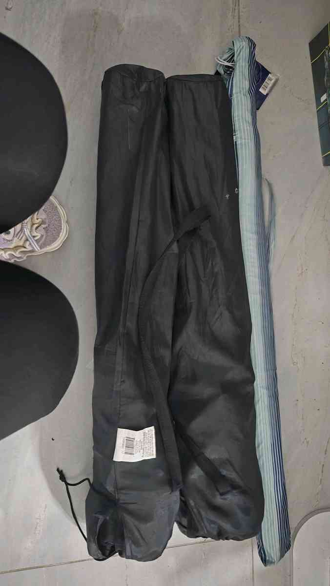 Beach Umbrella with Carrying Bag and chairs