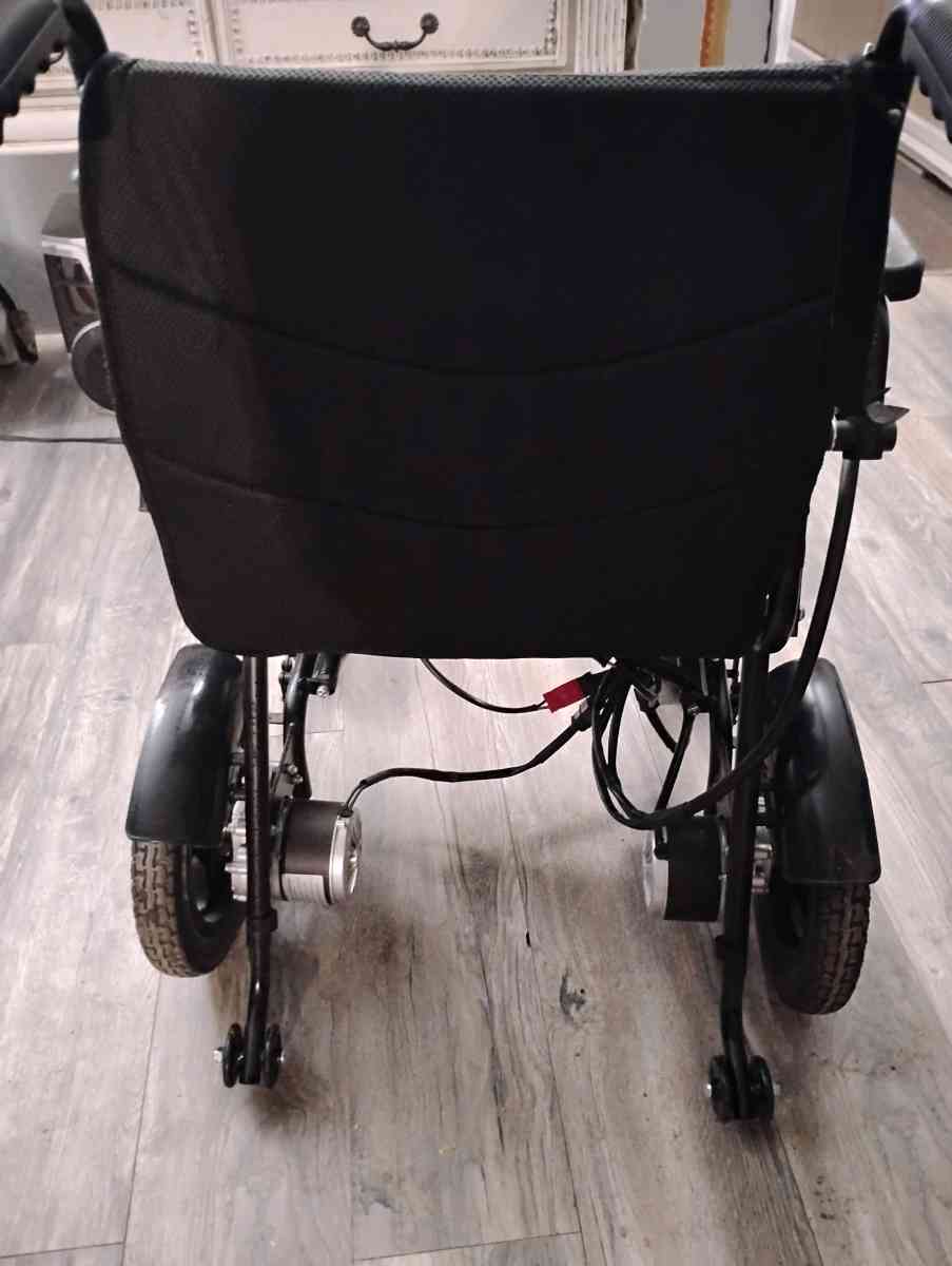 Motorized Wheelchair with Dual Batteries and Charger