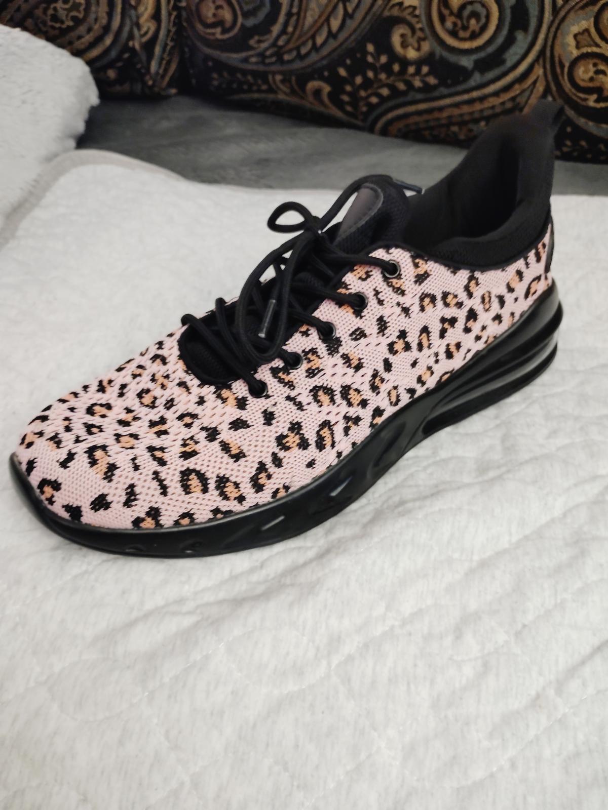 Pink Leopard Print Slip Resistant Safety Shoe