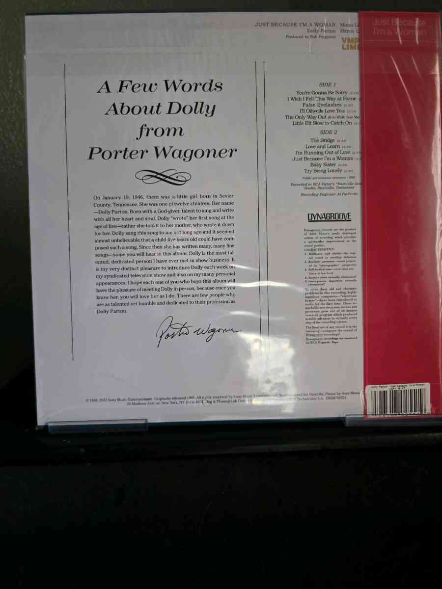 Dolly Parton Just Because Im A Woman Vinyl LP