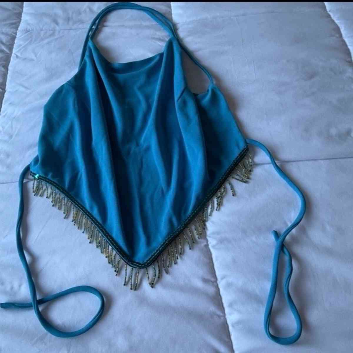 Brand New KOTO Turquoise Beaded Halter Siren Top  Mermaidcor