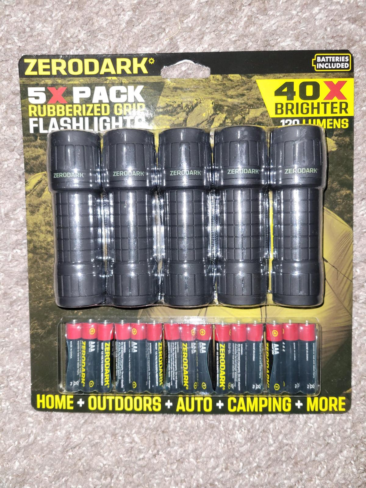 5 pack flashlights  120 lumens with batteries included