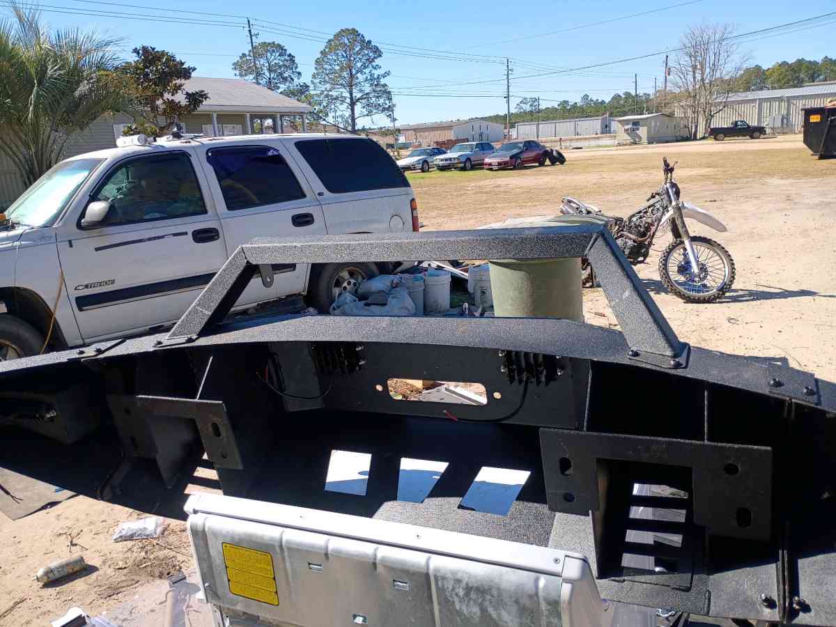 rhino front bumper with four LEDs  led bar hook up winch acc
