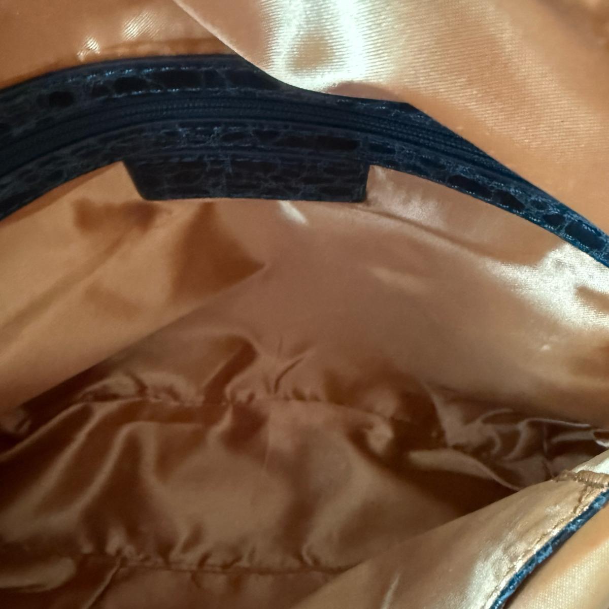 Teal CrocEmbossed Envelope Clutch  Tan  Purple Colorblock - Los Angeles, California - FleaMarketBay