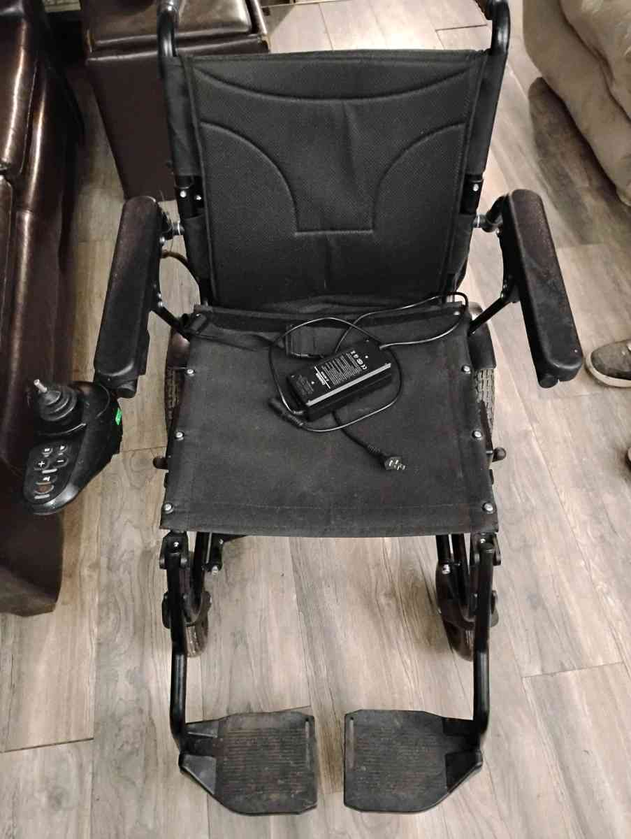 Motorized Wheelchair with Dual Batteries and Charger