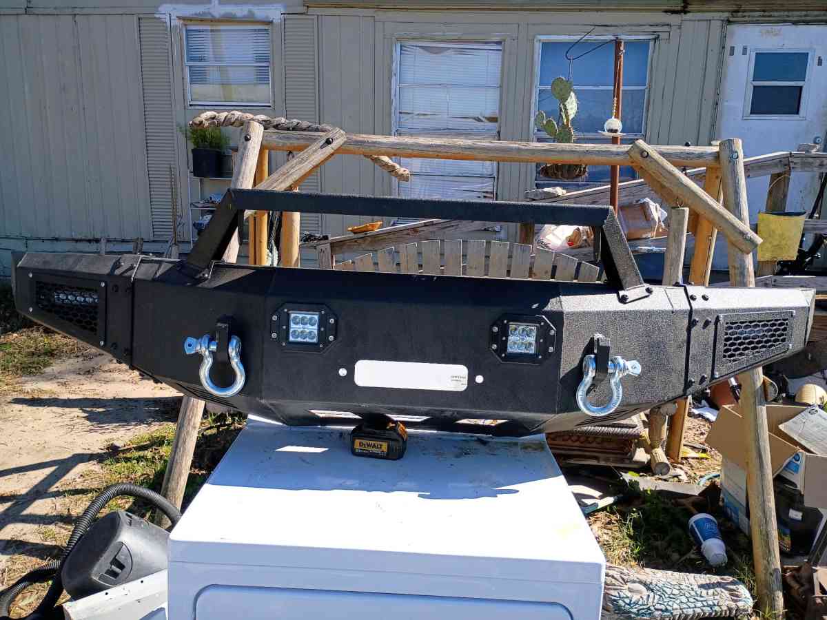 rhino front bumper with four LEDs  led bar hook up winch acc