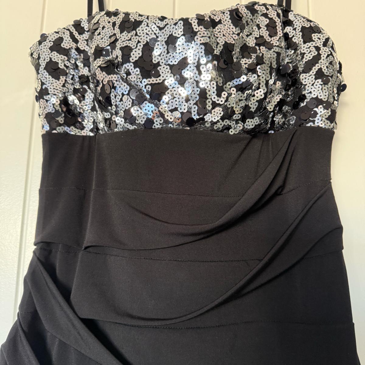City Triangles Black  Silver Sequin Strapless Mini Dress - Los Angeles, California - FleaMarketBay